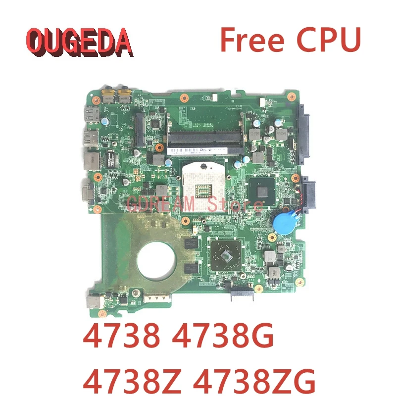 OUGEDA DA0ZQ9MB6C0 MBRBL06001 For ACER aspire 4738 4738G 4738Z 4738ZG Laptop Motherboard HM55 DDR3 HD4500 Free CPU Full tested