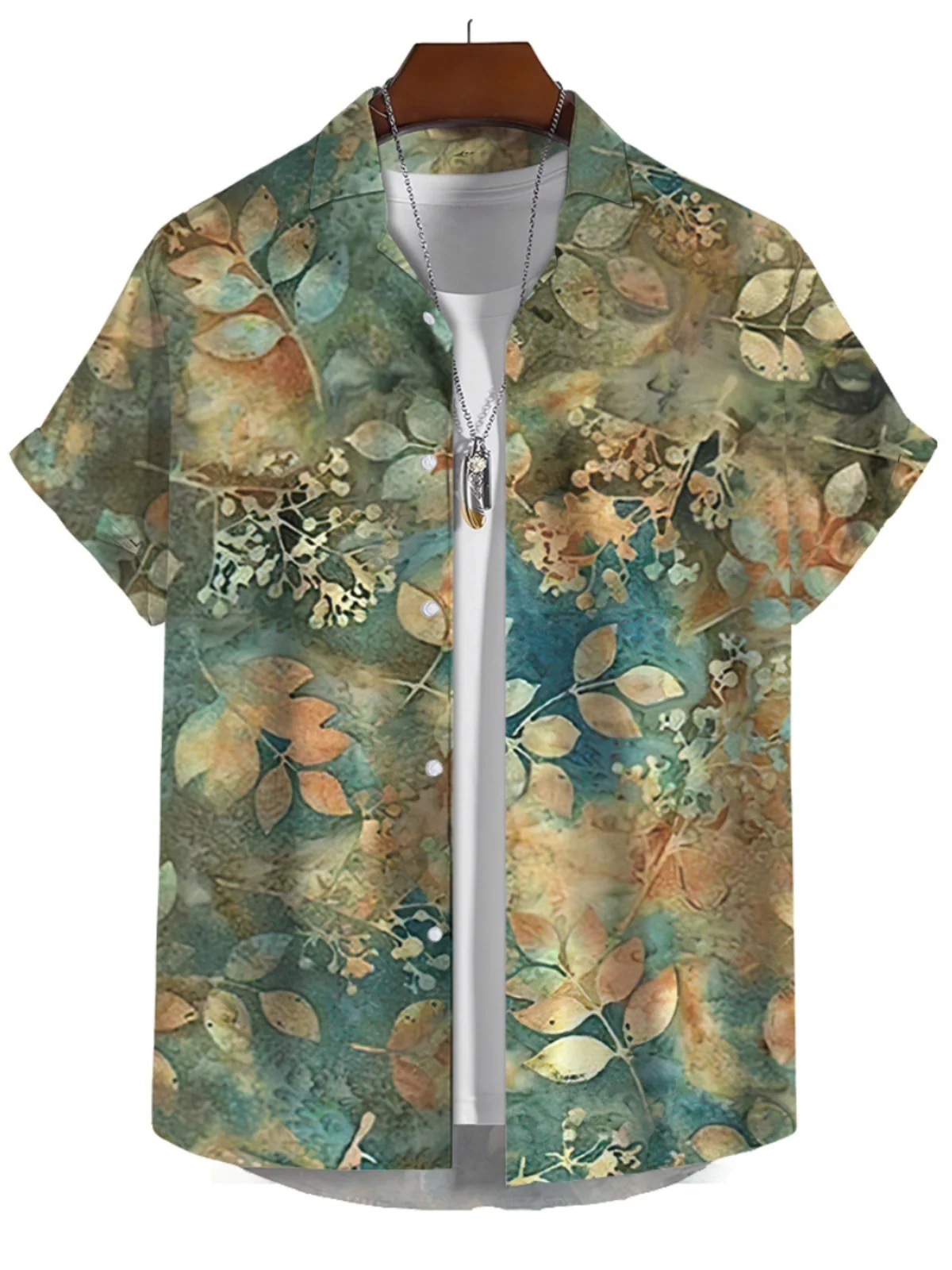

Casual Loose Print ort Sve Men's irt Breathable Moisture ng Lightweight Summer Faion Flip Collar Youth ular