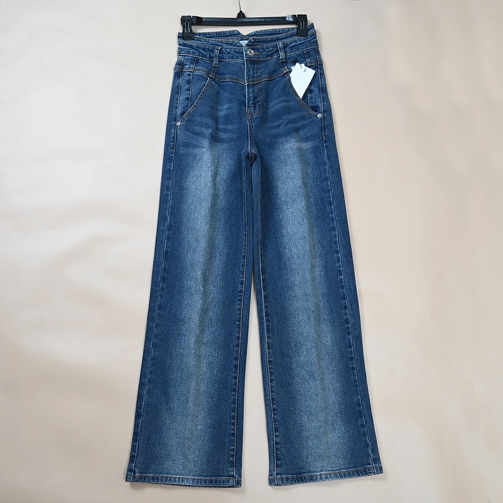 

Хлопковые прямые джинсы с высокой талией для женщин, осень-зима, новые лоскутные женские длинные брюки, повседневные джинсы на молнии