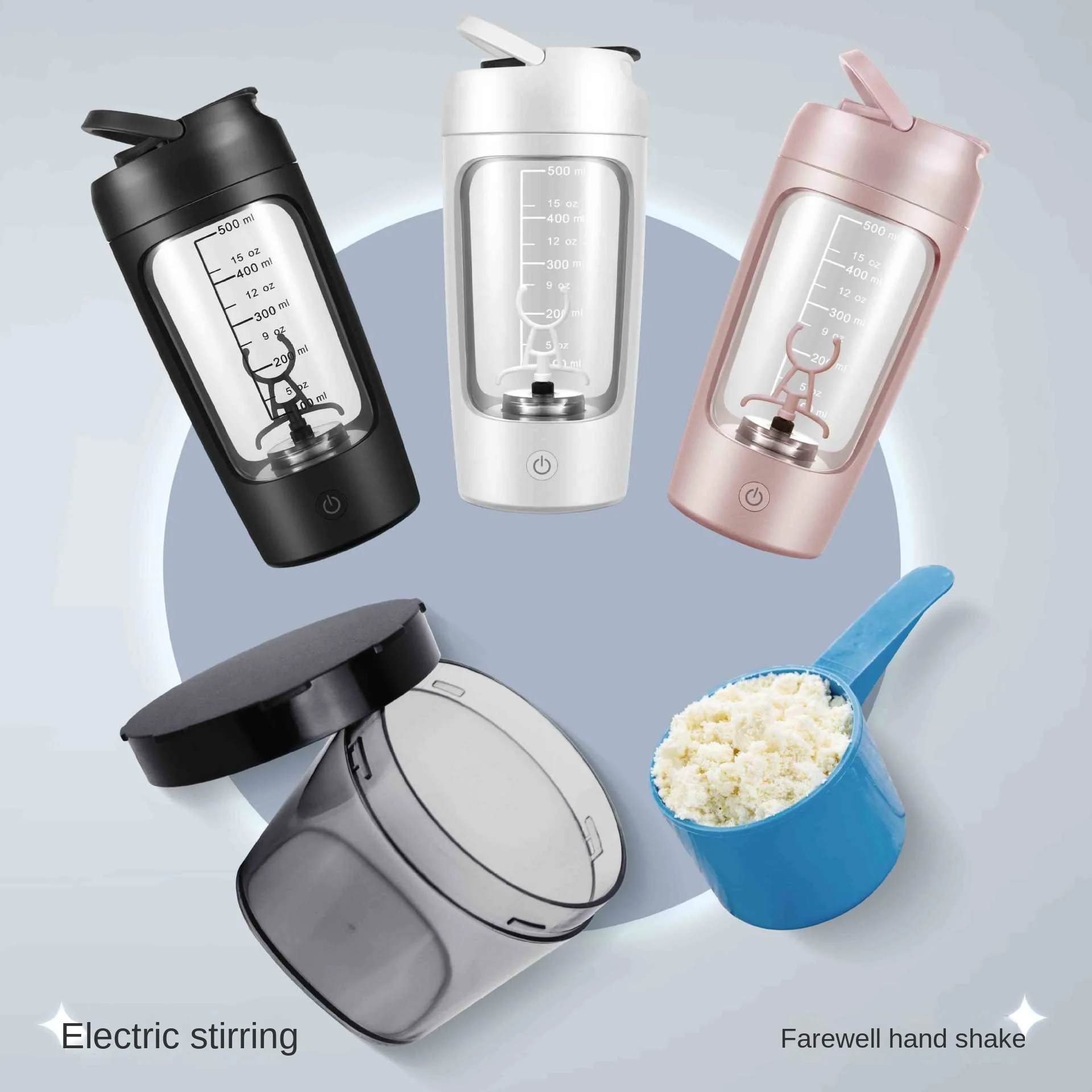 650ml USB Electric Portable Whey Protein Shaker bottle Fully Automatic Stirring Cup Rechargeable Gym BA Free Cocktail Blend