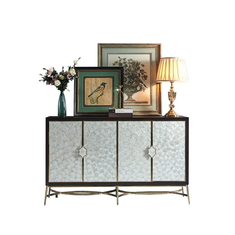 

American light luxury porch shell side cabinet decorative locker post-modern simple foyer side cabinet shoe