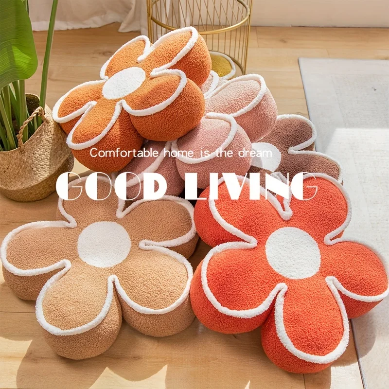 Flower Pillows Soft Flower Shaped Floor Cushion for Living Room Bedroom Sofa Couch Winter Warm Decoration,idea for home