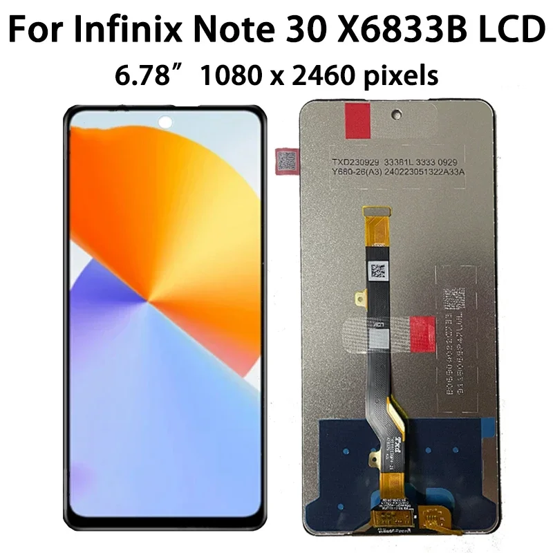 100% Test For Infinix Note 30 4G X6833B LCD Display Touch Screen Digitizer Assembly For Infinix Note30 X6716B Replacement