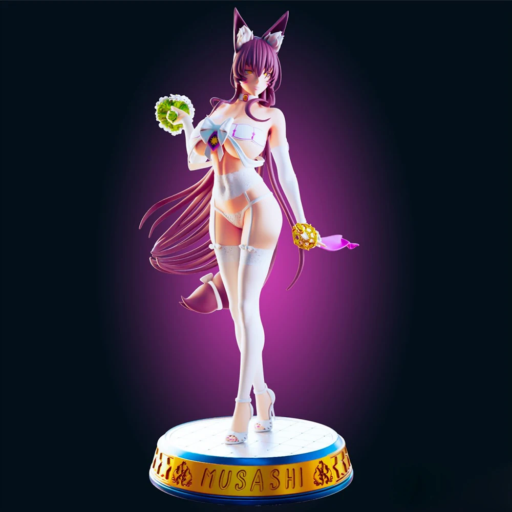 1:24 Musashi Wedding Dress NSFW 3d Print Resin Toy Kit Gk Unpainted Figurine  Diy Unassembled Statue Figures Model Toys