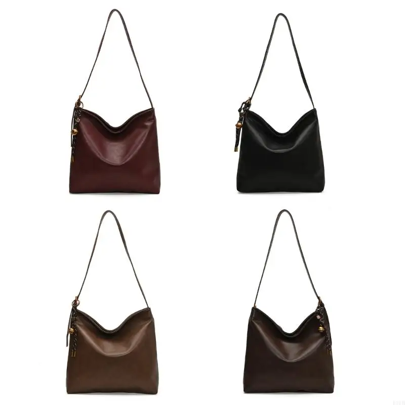 

E8fb большая емкость ретро -плечевой сумки PU