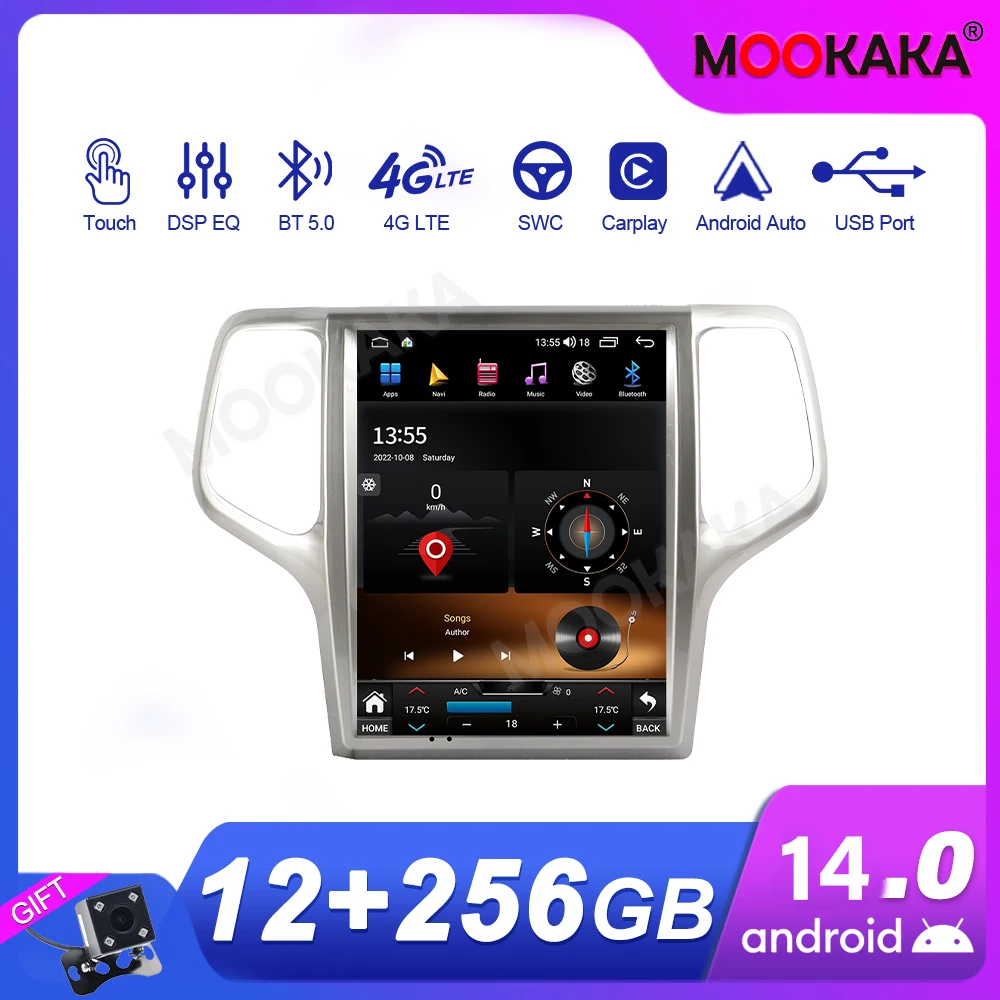 12.1 Inch Screen Car Radio For Jeep Grand Cherokee 2008-2013 Android GPS Navigation Multimedia Video Stereo Receiver Head Unit
