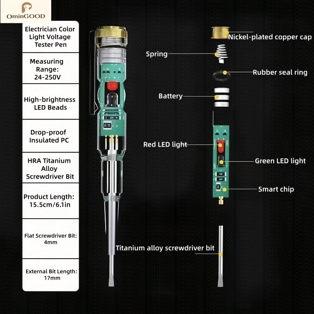 1-2PCS Intelligent Non Contact Voltage Tester Pen AC Detector Live Neutral Wire Electrical Test Screwdriver Pen