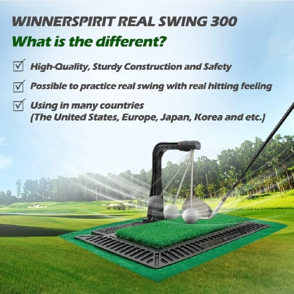 بساط تدريب جولف سوينغ مع ردود فعل حقيقية وارتفاع قابل للتعديل للتدريب على المسار