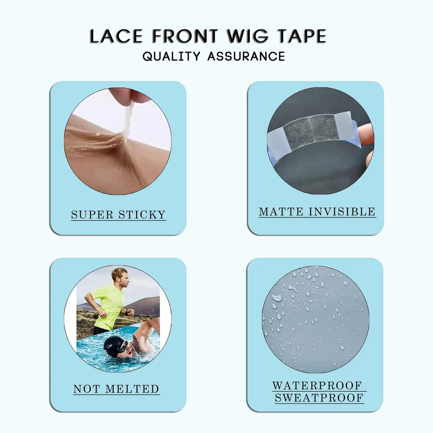 72/36pcs Double-Sided Waterproof Adhesive for Lace Wigs, C Curve Hair Bold Hold Tape for Wigs,Hair Pieces,And Extensions image 4