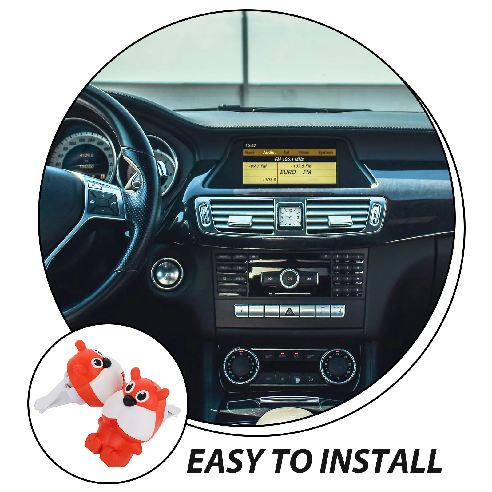 

2pcs Dog Car Air Freshener Vent Clips Cute Animal Design Refillable Durable Adjustable Fragrance Air Vent Clip On Car