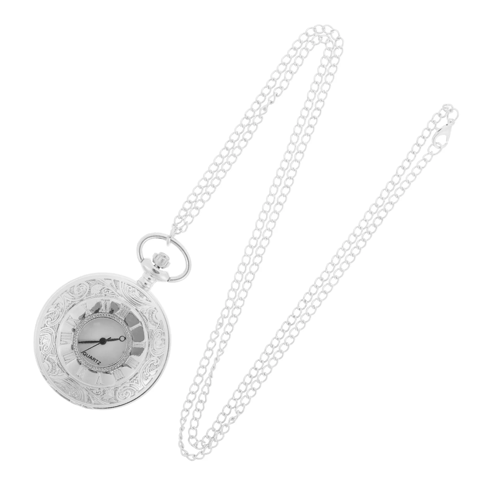 Reloj de bolsillo a escala romana para hombre, pequeño, clásico, decorativo, de Metal, portátil, de plástico