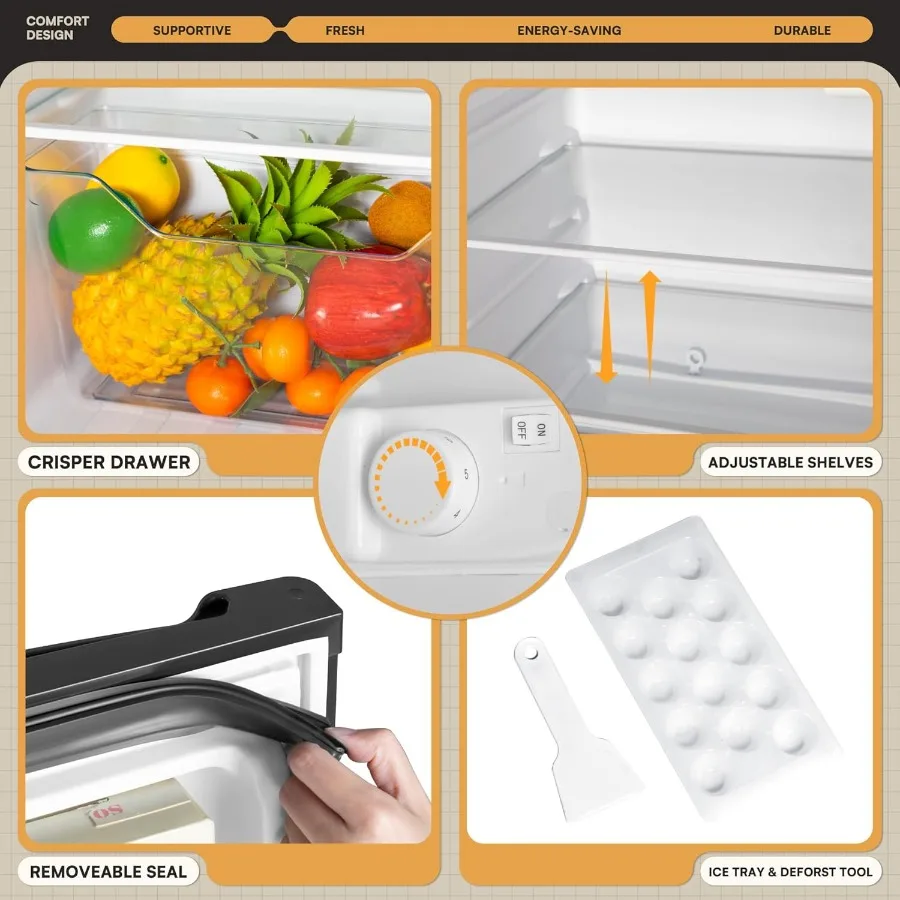 ثلاجة صغيرة 4.5 قدم مكعب مع ثلاجة صغيرة بفريزر مع بابين للمطبخ والمكتب وغرفة النوم ثلاجة صغيرة مع ضبط #5