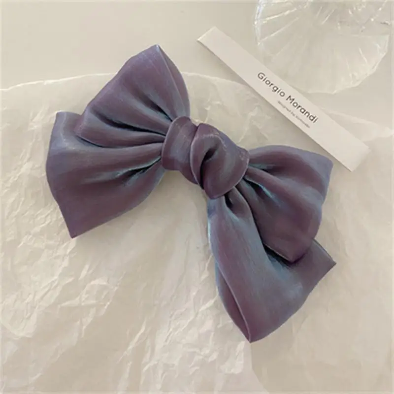 Bowknot Hair Clips Women Kids Hair Clips Metal Clips Big Bows Solid Color Hair Accessories Bow Hairpin French Barrette Headband