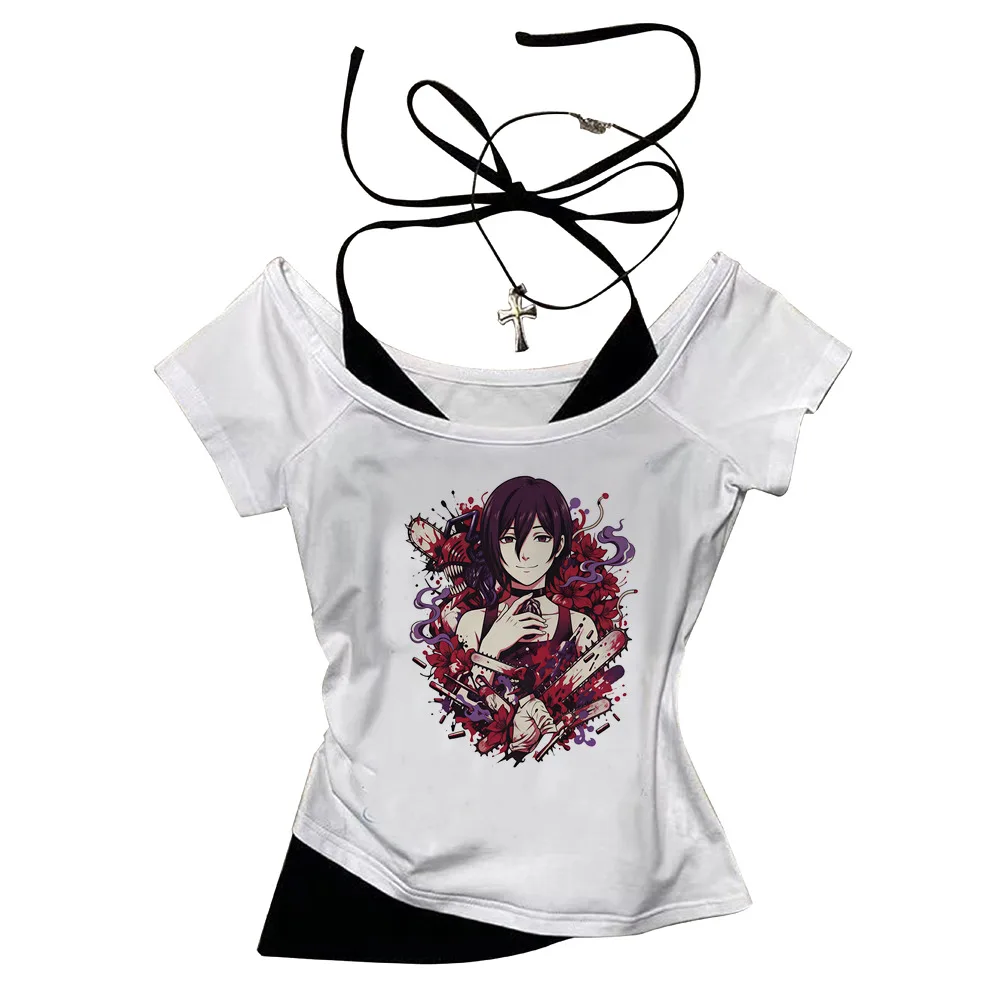 Chainsaw Man crop top female jojifuku japanese cutecore 2000s t shirt y2k gyaru scene  anime japan