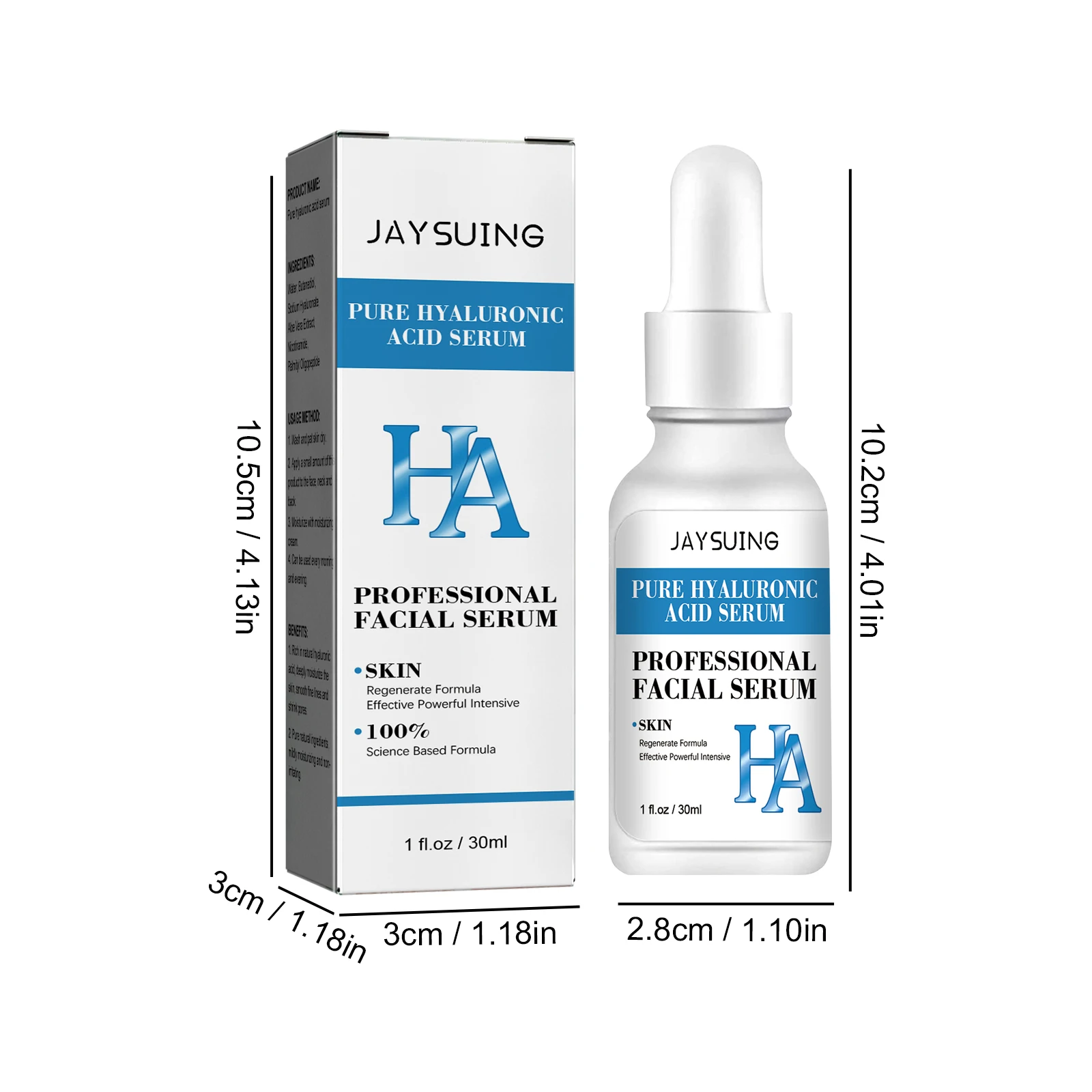 Jaysuing Pure Hyaluronic Acid Facial Essence Hydrating Nourishing Skin Shrinks Pores Smooth Fine Lines Facial Care Moisturizer