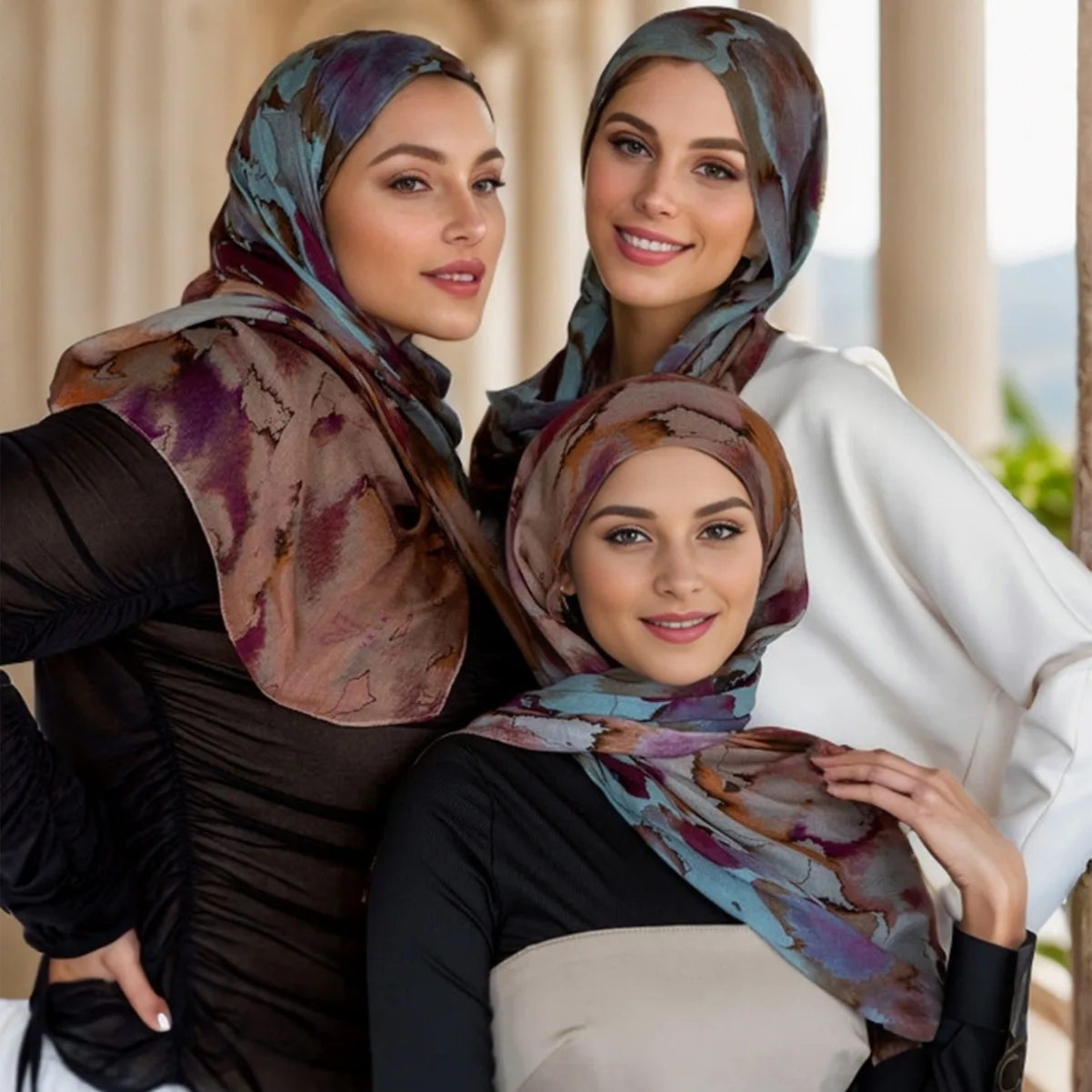 

Fashion Print Chiffon Hijab Scarf Women Long Shawls For Muslim Shawl Islam Head Wrap Headscarf Scarves Oversize Headband Foulard