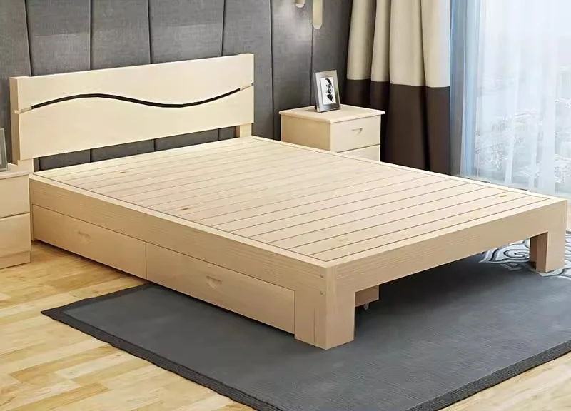 Solid wood bed without bedside tatami hotel bed and breakfast 1 meter 1.5 widened splicing single bed 1.2