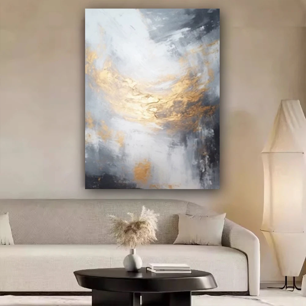 Abstract Sea view wall Painting Modern canvas Wall Art Canvas Sofa mural Thick oil texture Hand-painted oil painting Home Decor