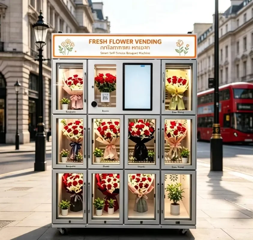 Factory Direct Refrigerated Flower Vending Machines, 24H Unmanned Self Service Remote Monitoring Fresh Keeping