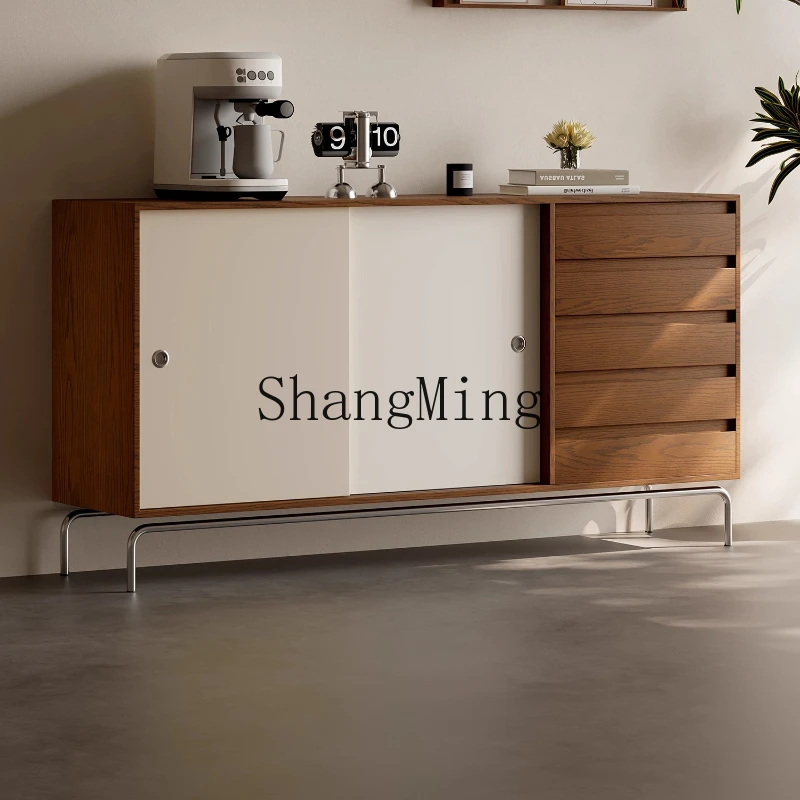 

ZYY household medieval small apartment dining side cabinet integrated locker against the wall living room locker