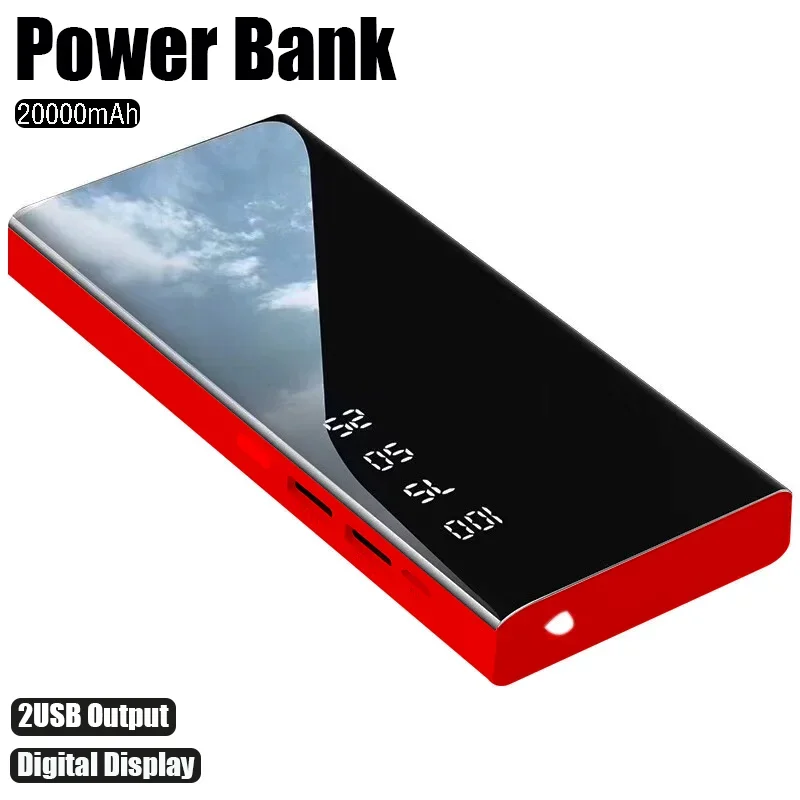 

Внешний аккумулятор с фонариком, 20000 мАч, 2USB-порта