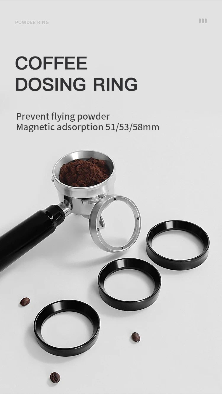 Kaffee Dosier ring 51mm 53mm 58mm Espresso Dosier trichter magnetisch für Delonghi Brevi lle Sieb träger Barista Werkzeuge Zubehör – Detail 2