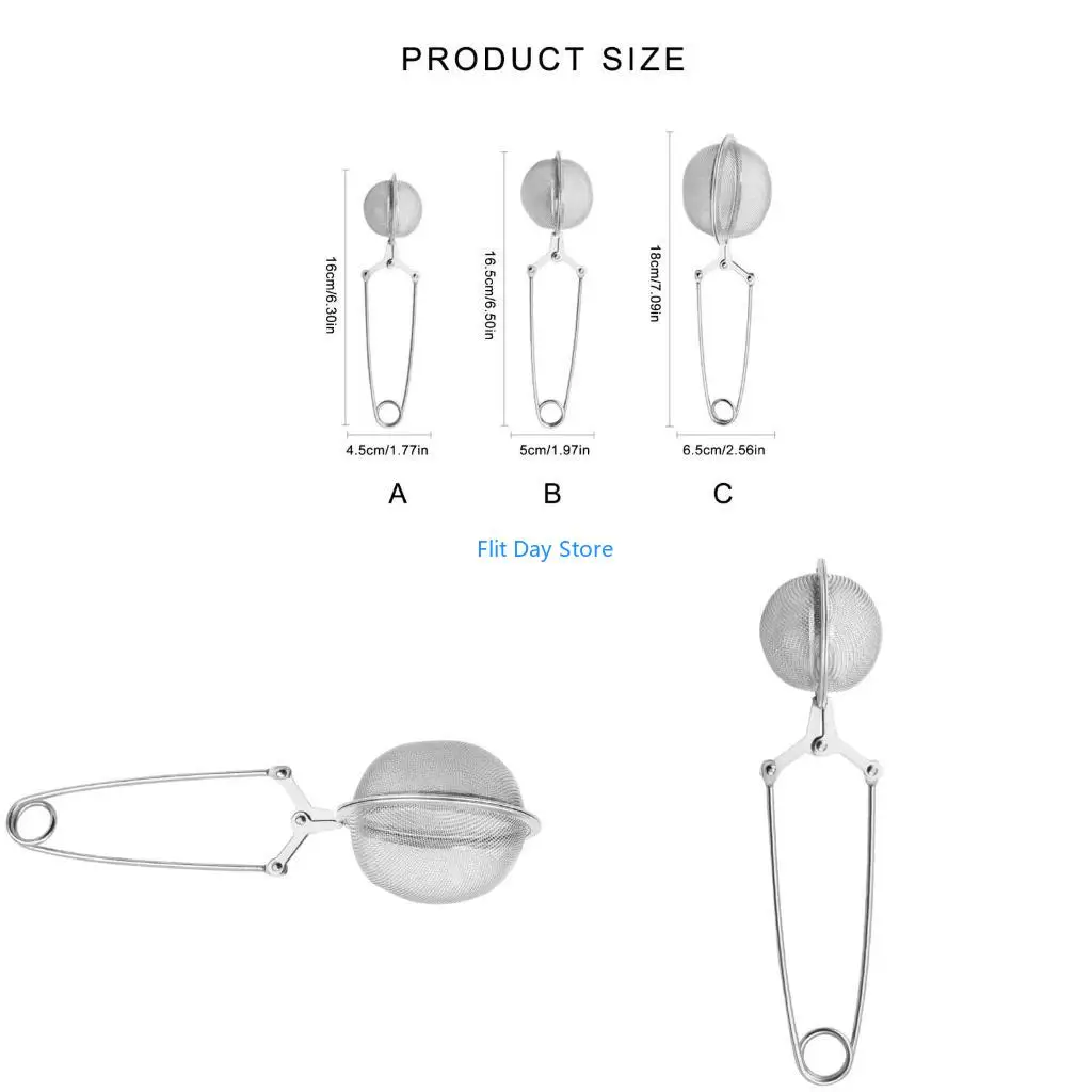F92C Stainless Steel Teas Filter for Herbal and Loose Teas Metal Teas Strainer Rustproof Teas Infuser Sphere Tool