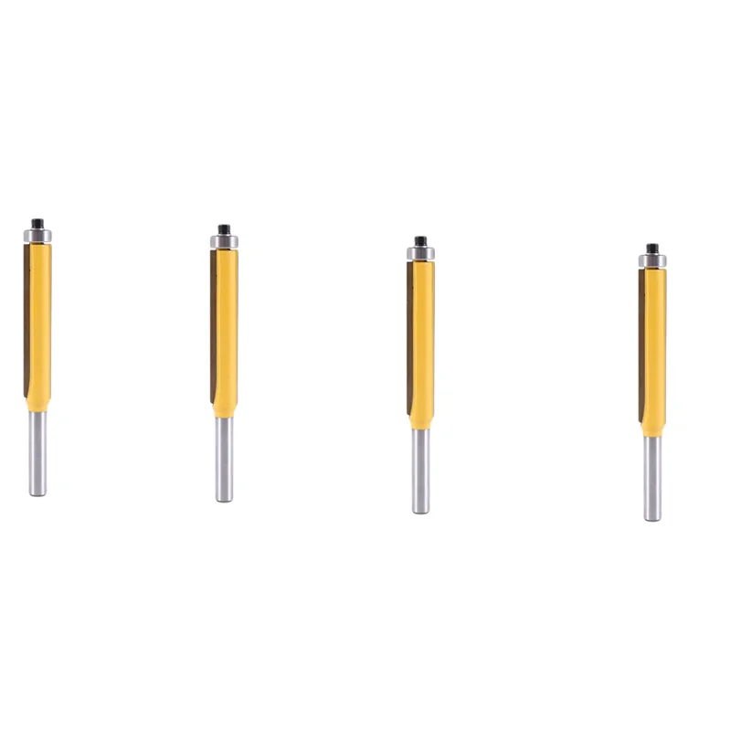 Flash Trend 4 pezzi 2 pollici di altezza extra lungo a filo punta del router 1/4 pollici x 3/8 pollici fresa per la lavorazione del legno per legno strumento fai da te