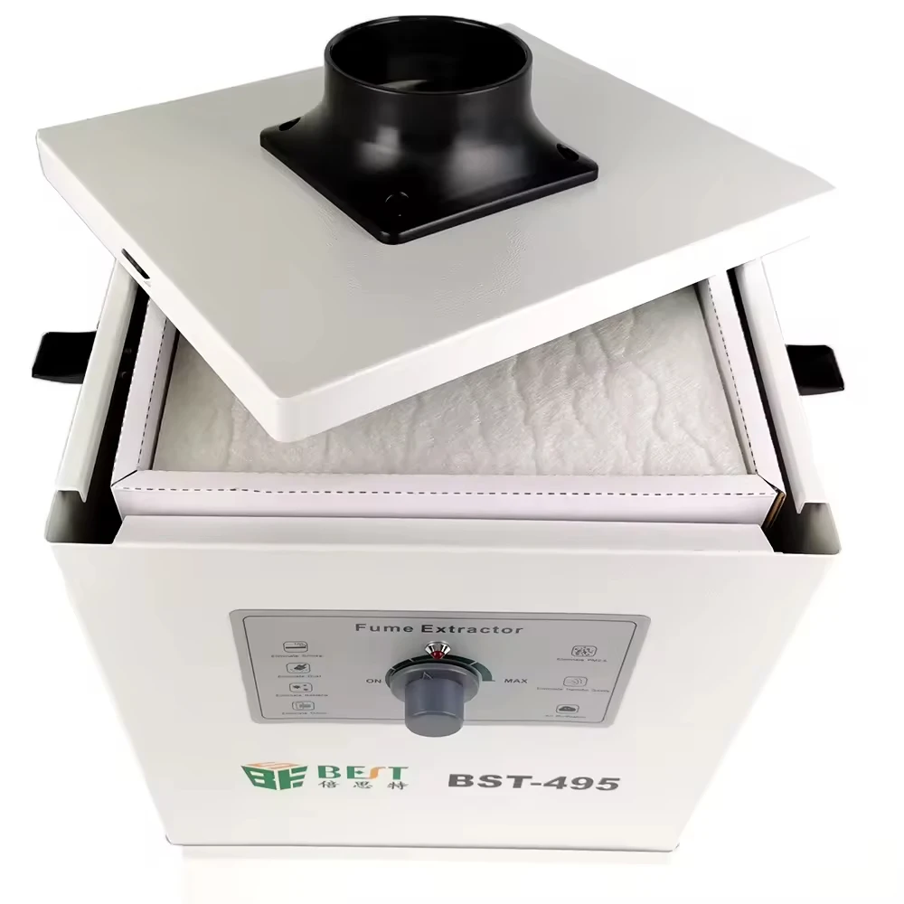 BST-495 لحام دخان مستخرج الدخان مع 3 مرشحات المرحلة منقي شفط قوي للنقش لحام ذاتي الصنع