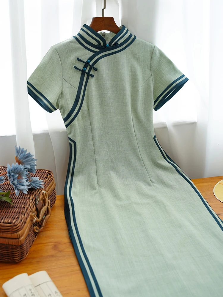 

New Chinese Sle een Improved Thin Summer High End Aosphere Slimming Vintage Sle Long Daily Wear