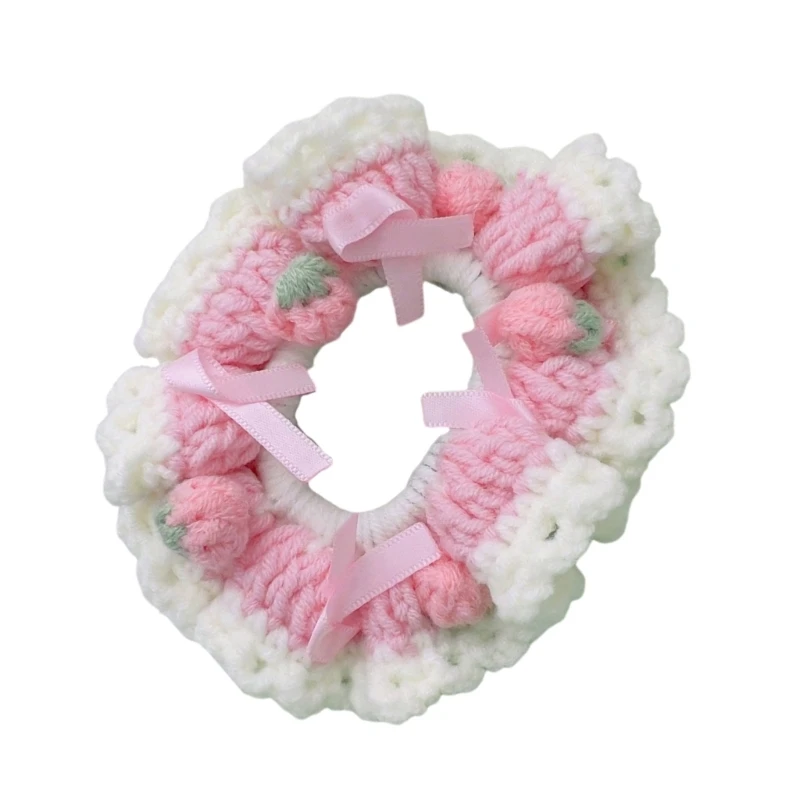 Delicate Yarn Crochet Hair Ornament Hair Scrunchie for Weddings and Parties DXAA