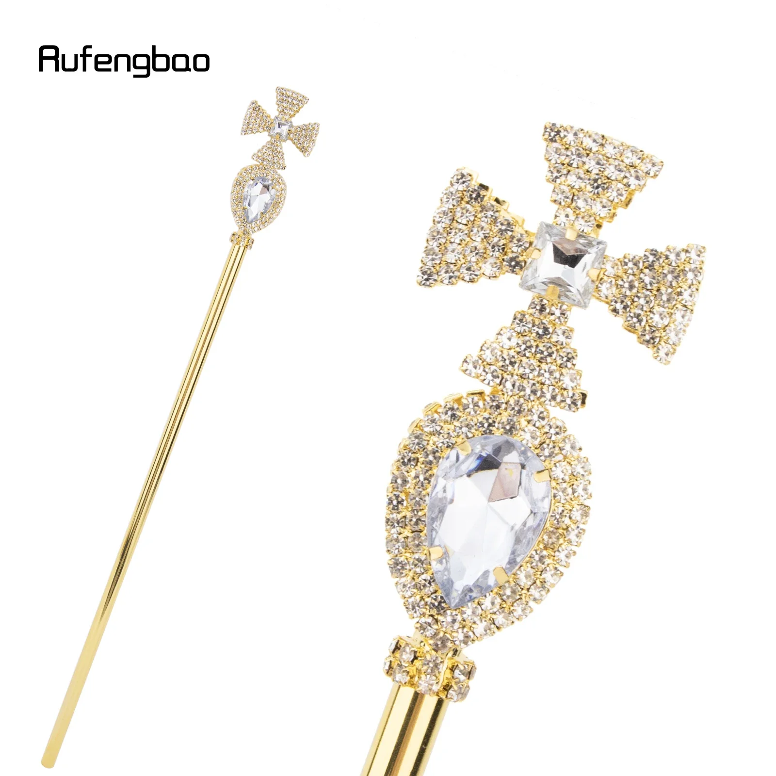 

Золотисто-белые палочки из сплава с короной для девочек, палочки принцессы, детская палочка ангела, свадьба, день рождения, вечеринка, 50 см, сценическая трость для выступлений