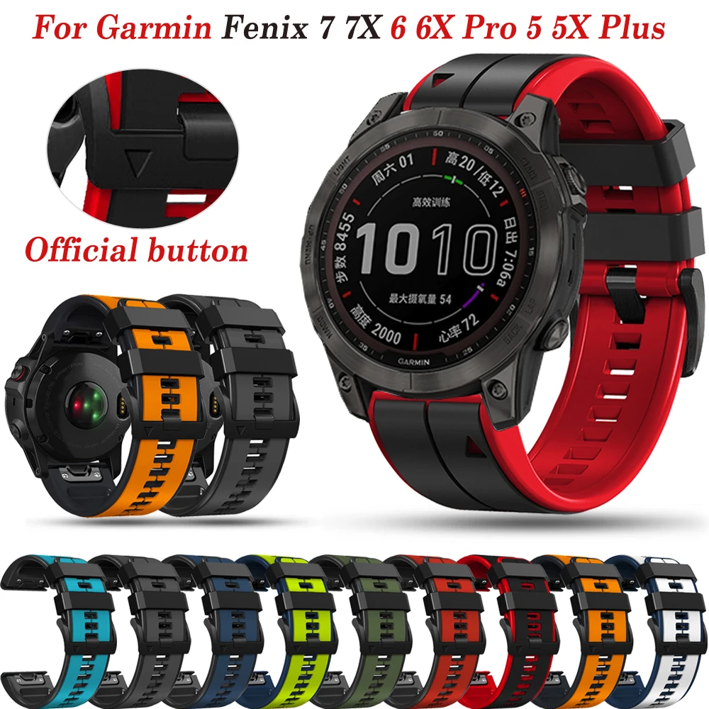 22/26mm Watchbands For Garmin Fenix 7 7X 6 6X Pro 5 5X Plus 3HR 935 Smart Watch Silicone Band Quick Easyfit Wrist Strap Bracelet