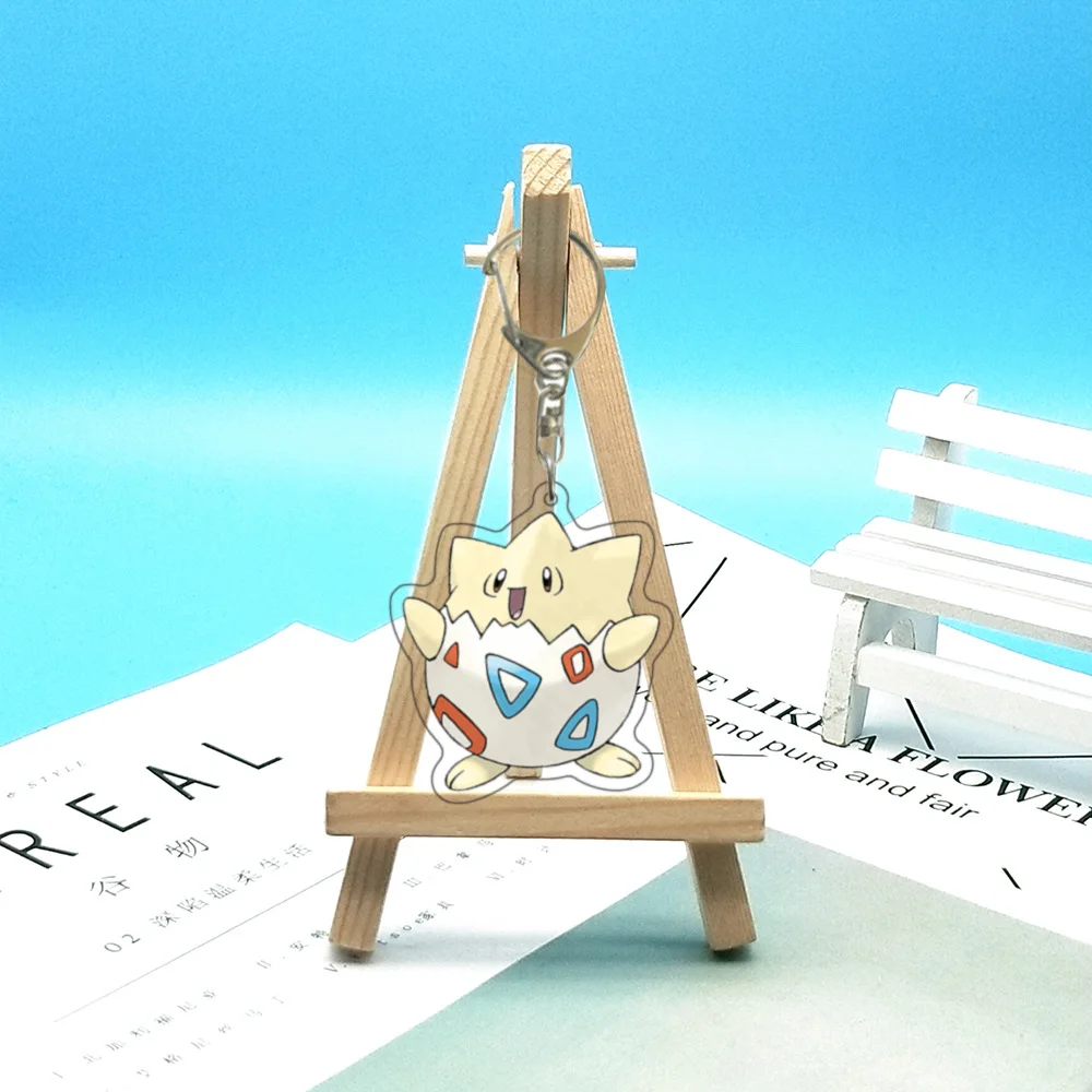 Cute Pokémon Pikachu Psyduck Anime Peripheral Acrylic Figure Display Keychain Charm Accessories Key Ring Friends Girl Gift view 4