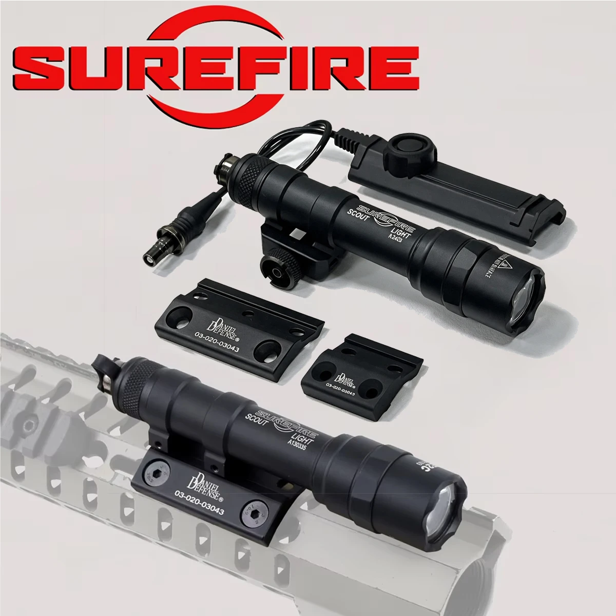 Surefire M300 M600 Airsoft Light Mlok Keymod Offset Mount Base For Rifle AR15 20mm Rail Tactical Hunting Weapons SF Flashlight