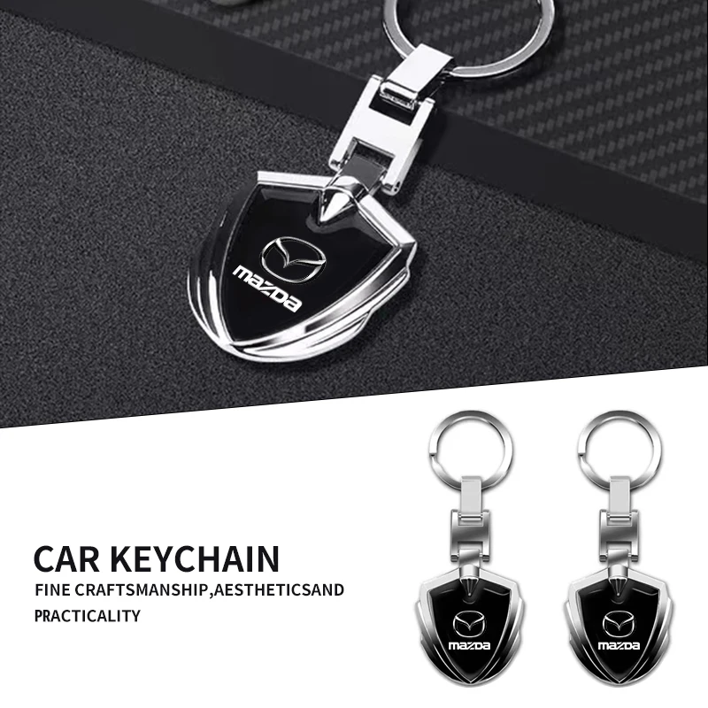 For Mazda 3 5 CX-3 CX-4 CX-5 CX-7 CX-9 Axela 6 RX8 7 MX3 MX5 1Pcs 3D Metal Men Key Rings Car Emblem Keychain Car Accessories