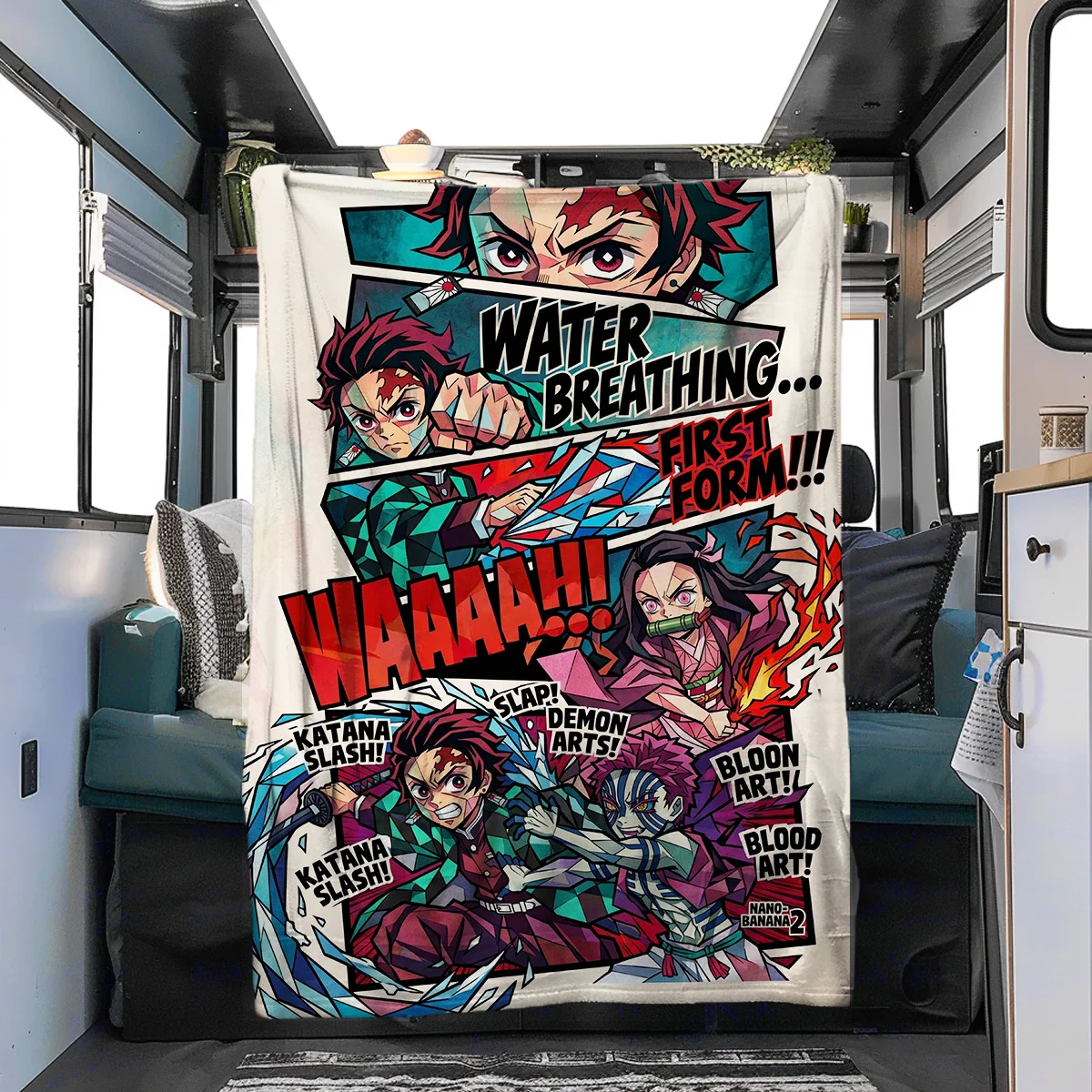 Demon Slayer Warm Snug Print Flannel Blanket Ideal for Bedrooms,Sofas,Beds,Chairs,Picnics,Travel YUN6518m