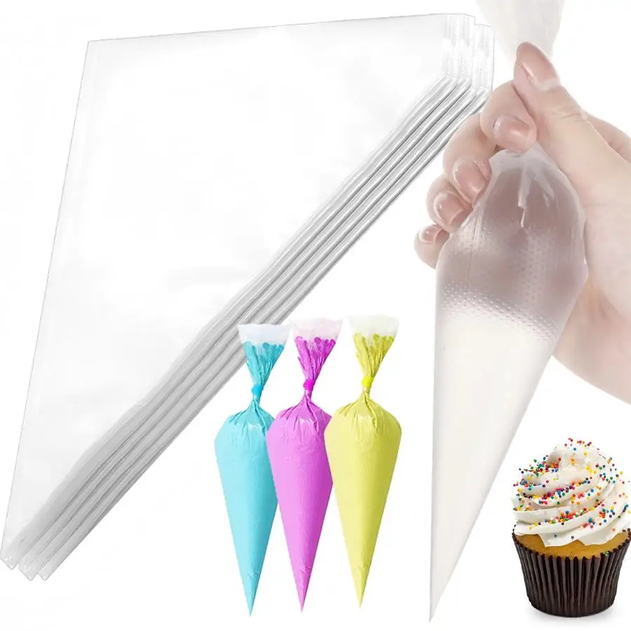50/300pcs Plastic Piping Bags, Thickened Icing Cream Squeeze Bags, Pastry Bags for Cake Frosting, Dessert Baking Decoration XJM