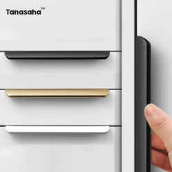 2/4/8PCS Kitchen Cabinet Handles Hidden Handles for Furniture Wardrobe Aluminum Alloy Drawer Knob Invisible Cupboard Door Handle
