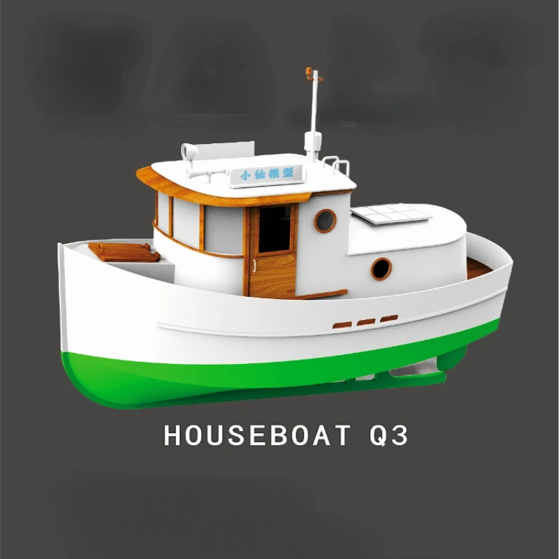 1/18 RC Boat Medium Q3 Light-Curable Edition DIY Assembly Boat Model Making Kit 45CM Tug Model