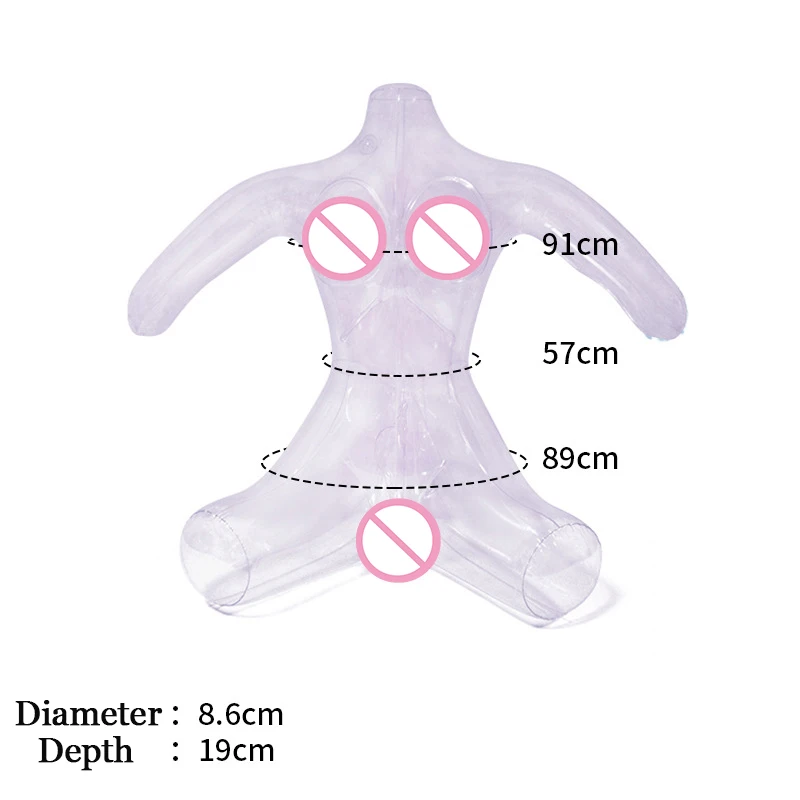 Inflatable Sex Dolls Transparent Half Male Masturbation with Vagina Pussy Pocket 3D Artificial Doll Sex Toy for Men