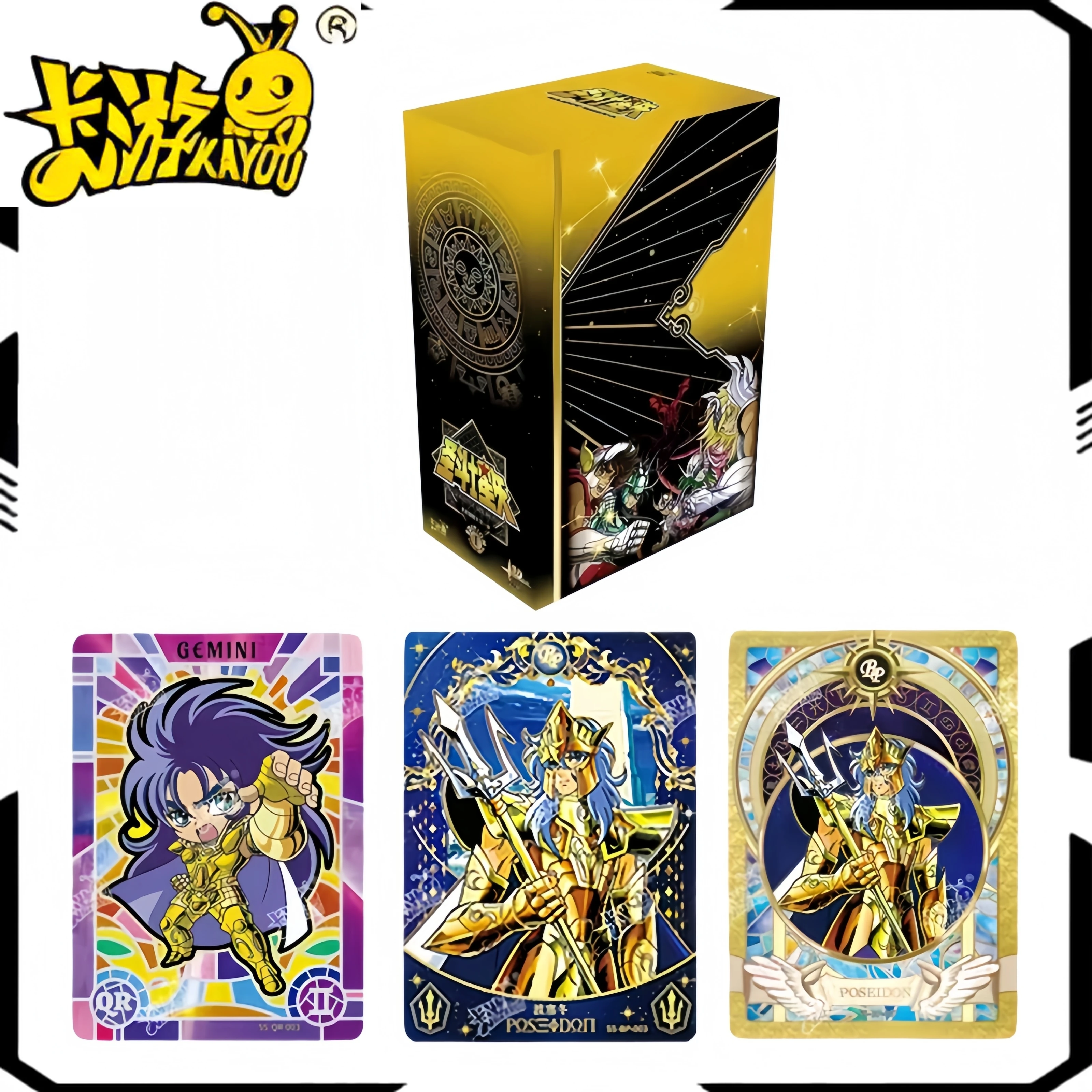 بطاقات تجارية أصلية من KAYOU Saint Seiya بطاقات ساطعة من Golden Saints وبطاقات مجموعة الصحوة هدية مثالية للأطفال والمراهقين