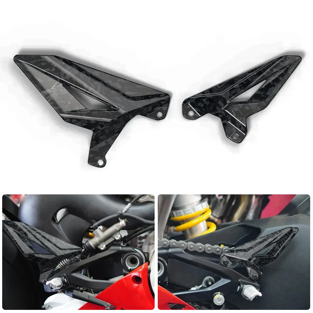 

Для Ducati Panigale V4 V4S Corse 2018-2024 Panigale V4R 2019-2020 мотоциклетная педаль для защиты пятки с узором из углеродного волокна