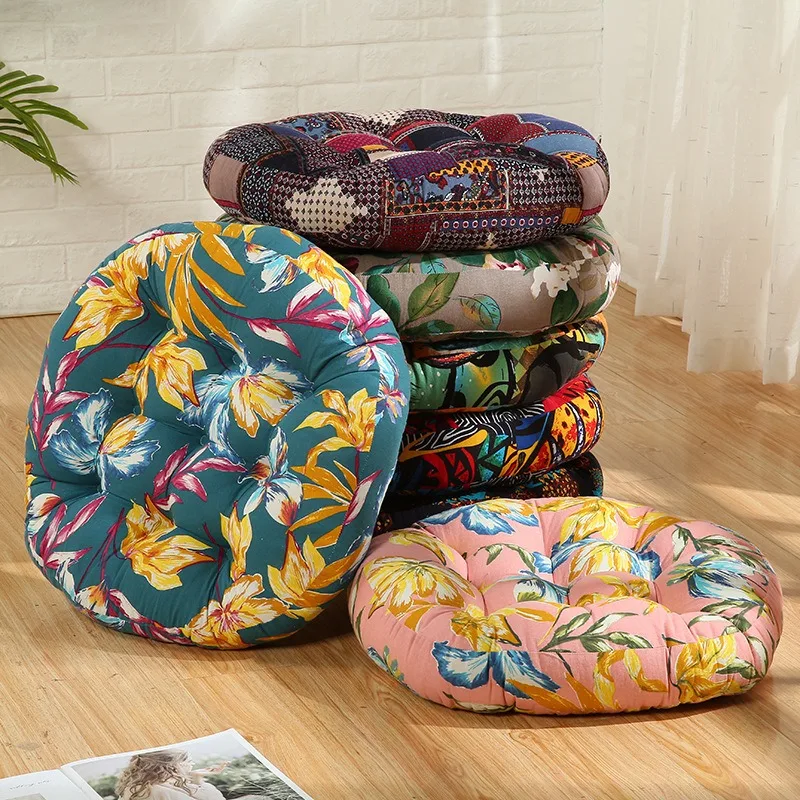 

Ethnic Style round Seat Cushion Household Bedroom Balcony Collapsed Rice Floor Cushion Thickened Bay Window Windowsill Cushion