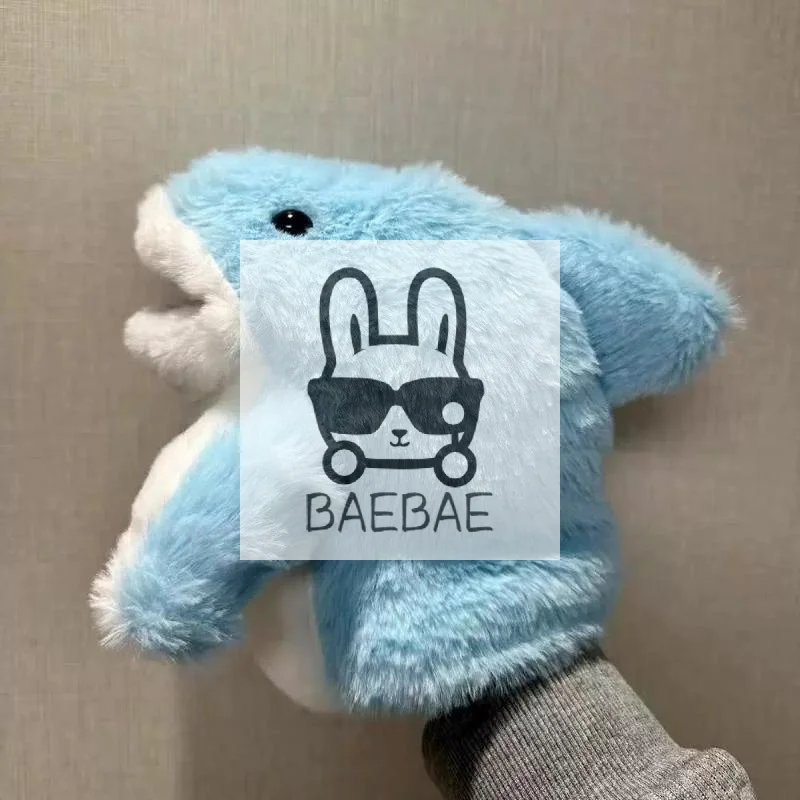 1Pcs Blue Shark Hand Finger Story Puppet Cute Dolls Stuffed Plush Animal Toy Educational Baby Toys Simulated Shark Children Gift