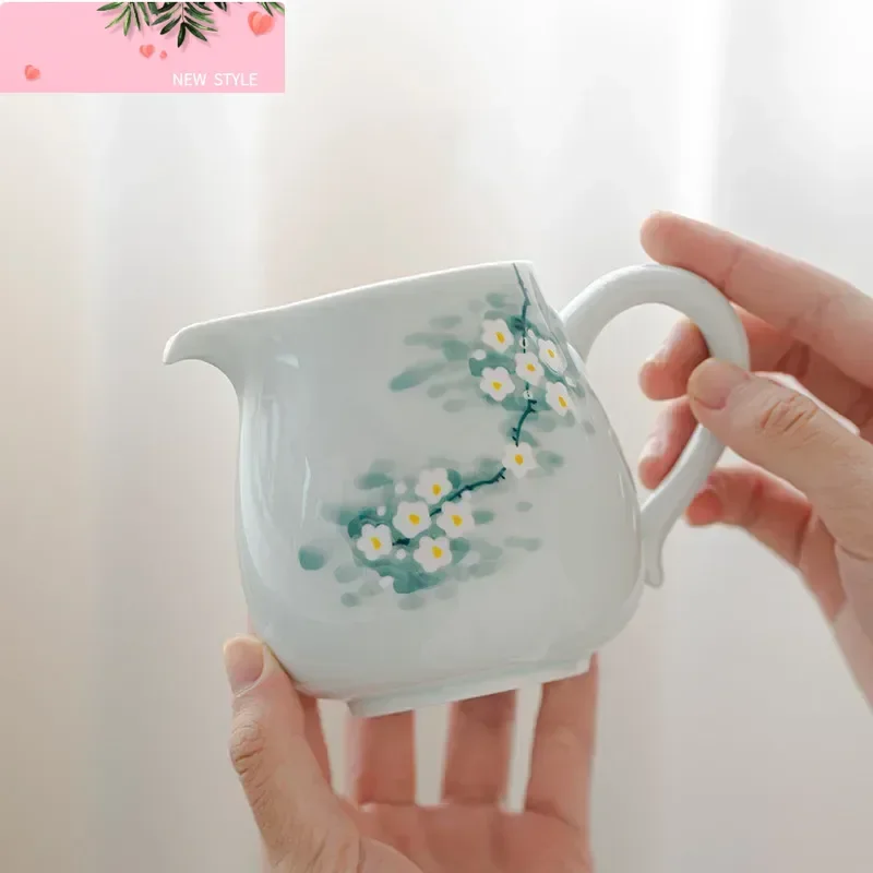 

Chinese Hand-painted Flowers Ceramic Fair Cup Tea Strainer Porcelain Teacup Household Tea Filter Handmade Teaware Accessories