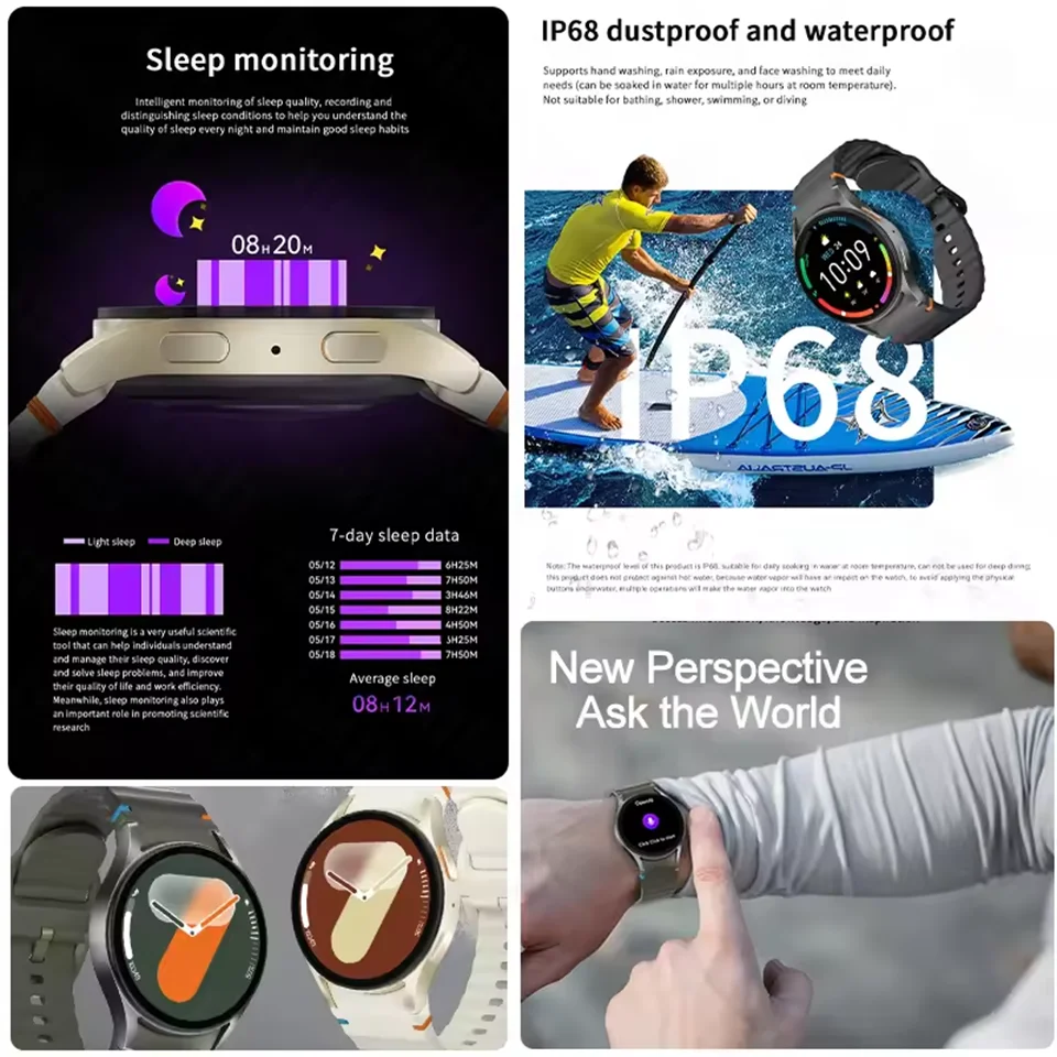 2025New montre originale Smartwatch 1.3 pouces AMOLED Chat GPT GPS NFC boussole IP68 étanche horloge Bluetooth appel montre intelligente hommes