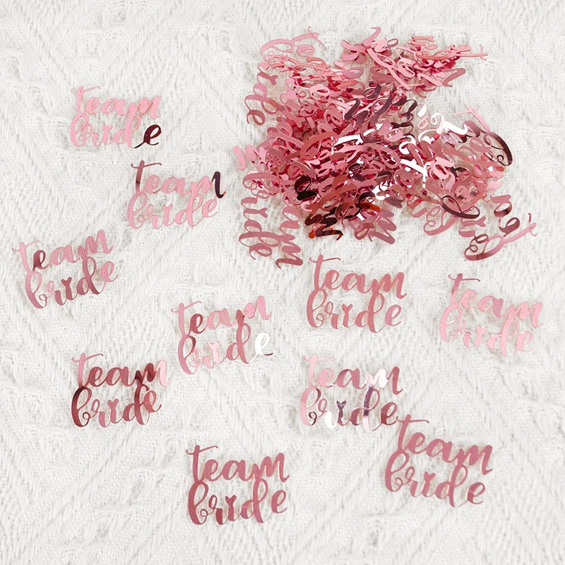 15g/Pack Team Braut Herzförmiges Punkt-Konfetti Roségoldene Glitzer-Pailletten Hochzeit, Junggesellinnenabschied Zubehör Heiratsantrag Dekorationen