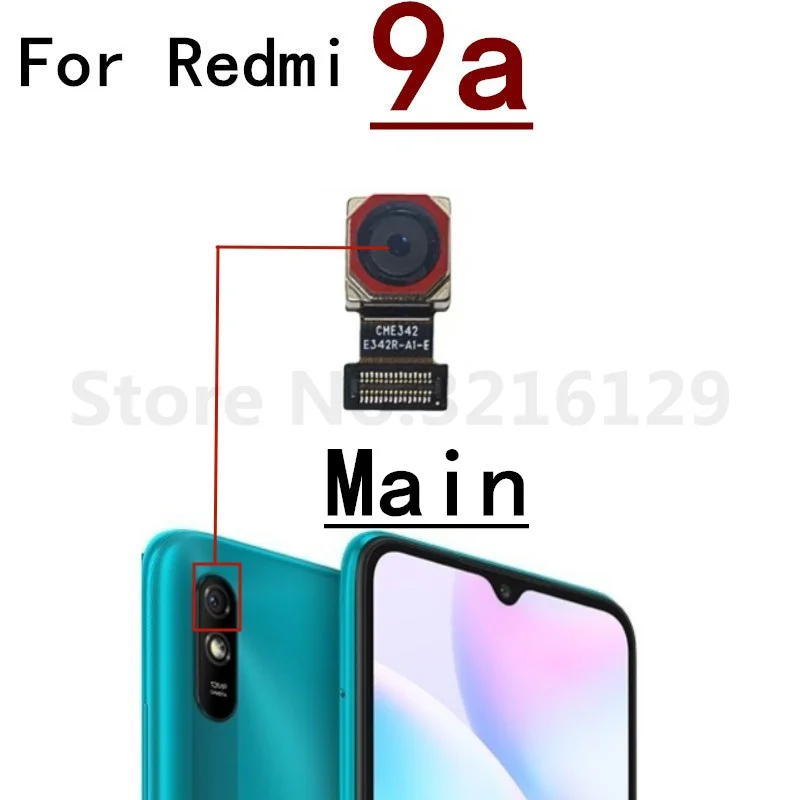 Rear Back Camera For Xiaomi Redmi 9 9A 9T 4G Front Facing Camera Module Backside View Replacement Spare Parts