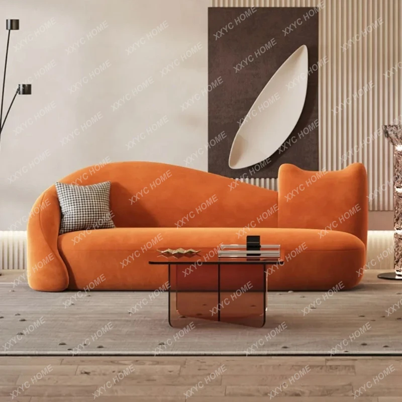 Modern And Simple  Small Apartment, Creative Special-shaped Beauty Salon, Light Luxury, Curved Cloud Living Room